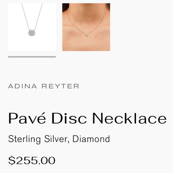 Adina Reyter Sterling Silver Diamond Disc Necklace - Picture 6 of 6
